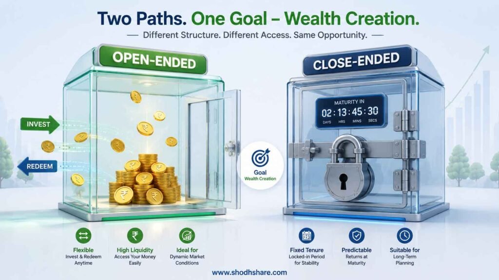 Open Ended aur Close Ended Mutual Fund me Antar