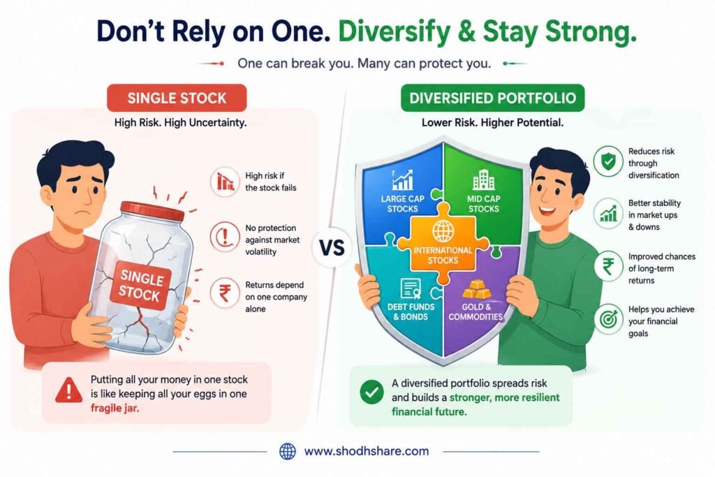 Single stock vs diversified portfolio investment risk