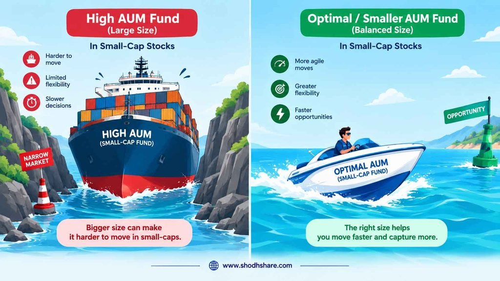 Mutual fund AUM shown as a secure vault with assets