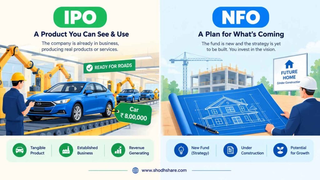 IPO vs NFO comparison infographic